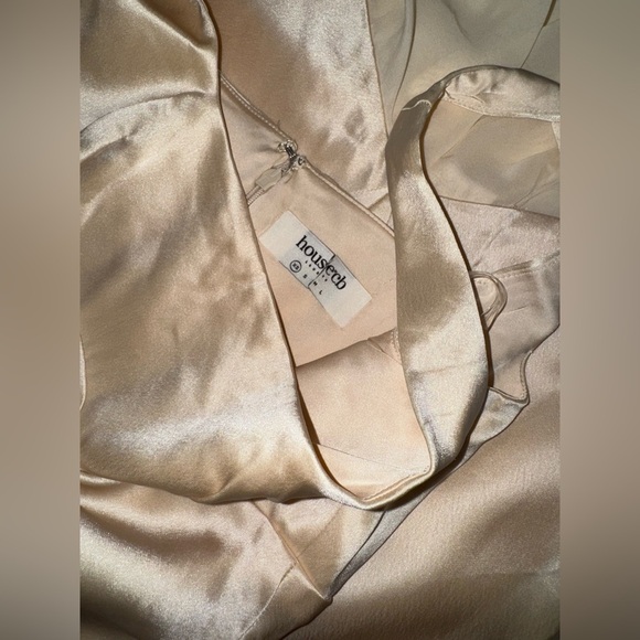 NWOT HOUSE OF CB 'Vittoria' Champagne Chiffon Floor Length Gown sz XS - Picture 8 of 11